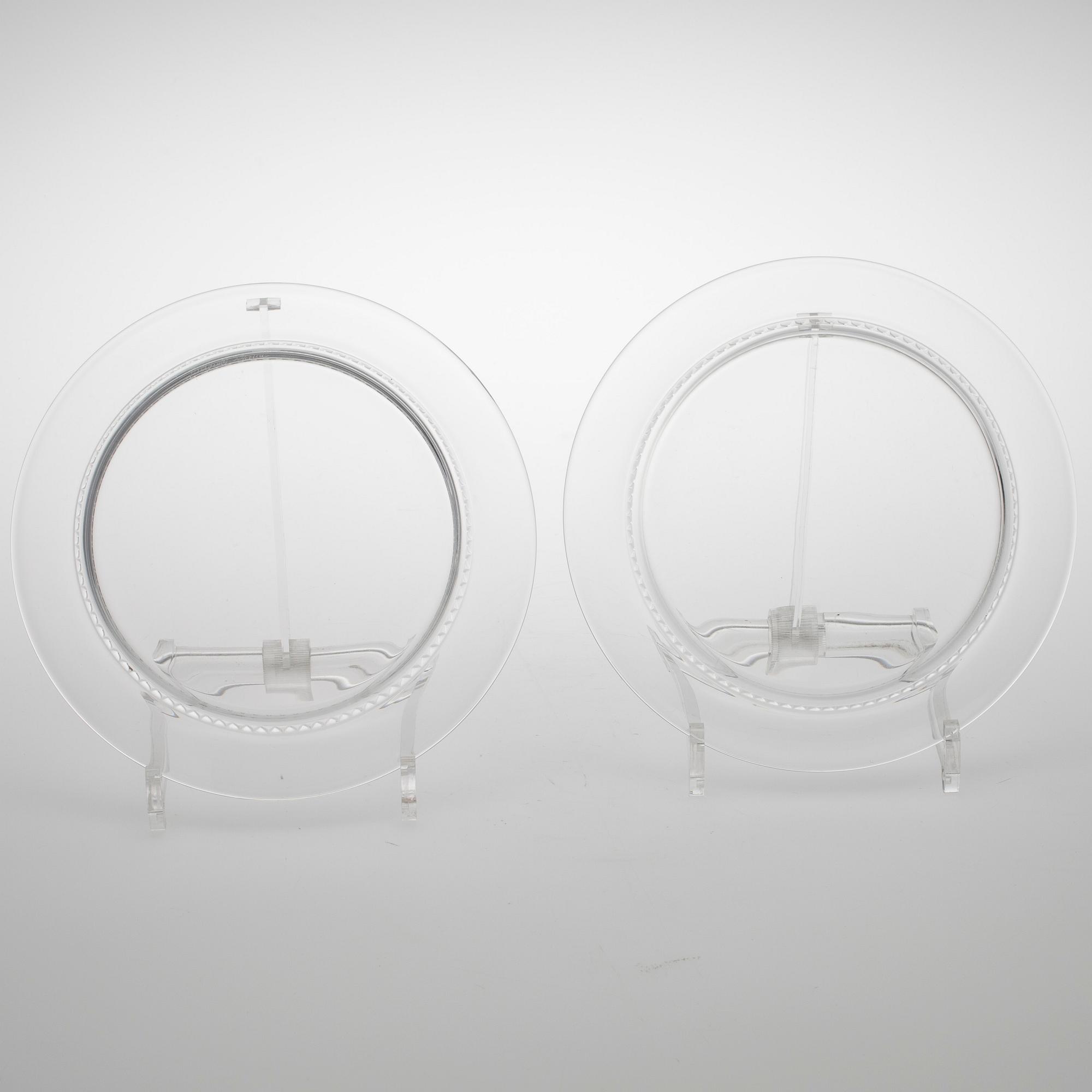 SERVISDELAR, 10 st, "Bourgueil" kristall, etikettmärkta Lalique, Paris, 1900-talets slut.