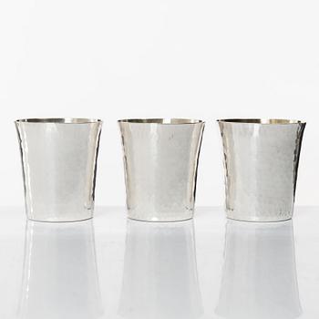 Six silver beakers, mark of Mema, Lidköping 1979.
