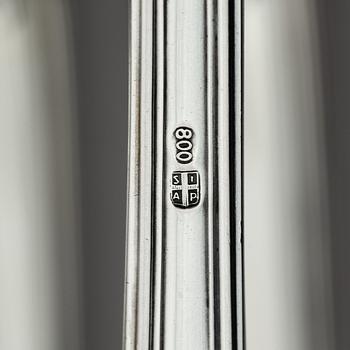 An Italian 20th century 188+3 pieces silver cutlery set, marks of Società Italiana Argenti di Pordenone.