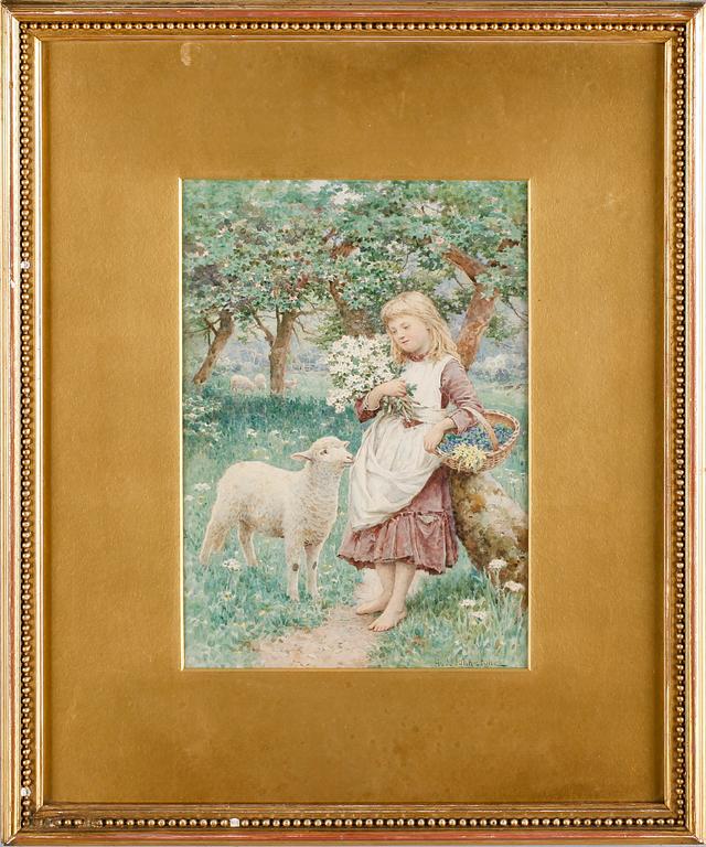 HENRY JAMES JOHNSTONE, akvarell, signerad.