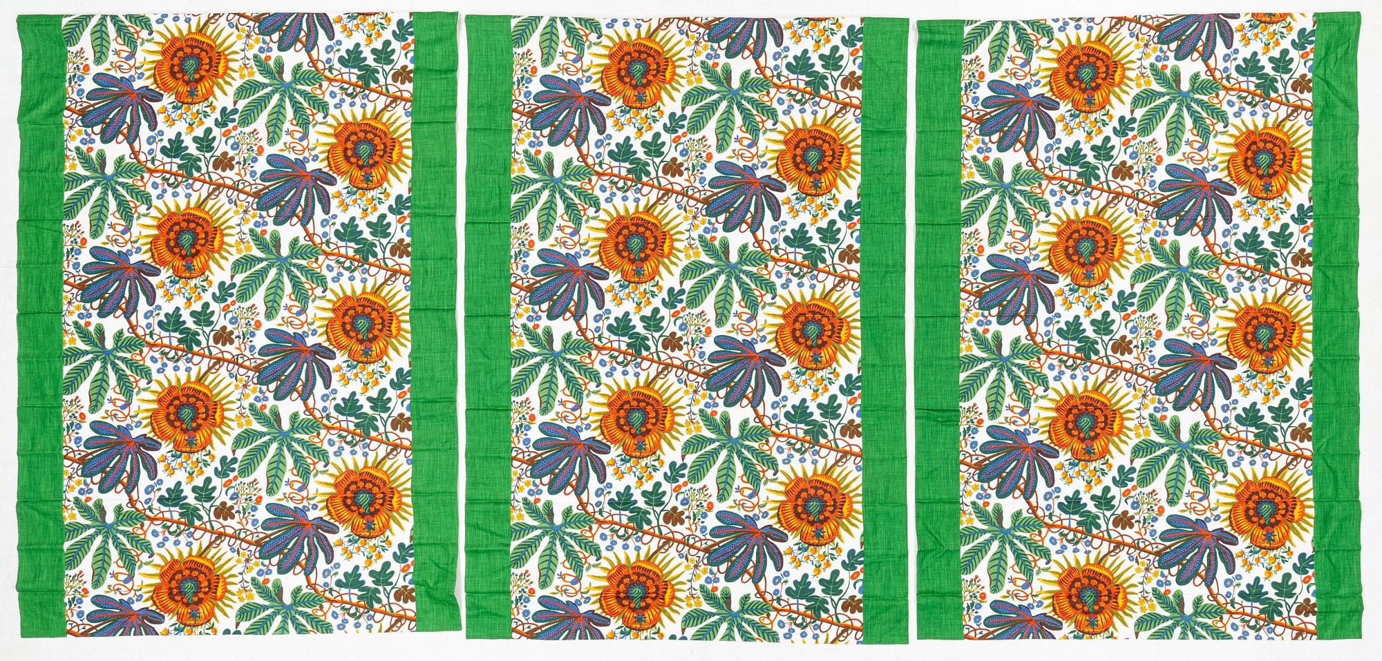 Josef Frank, hissgardiner, 3 st, "Aralia", Firma Svenskt Tenn.