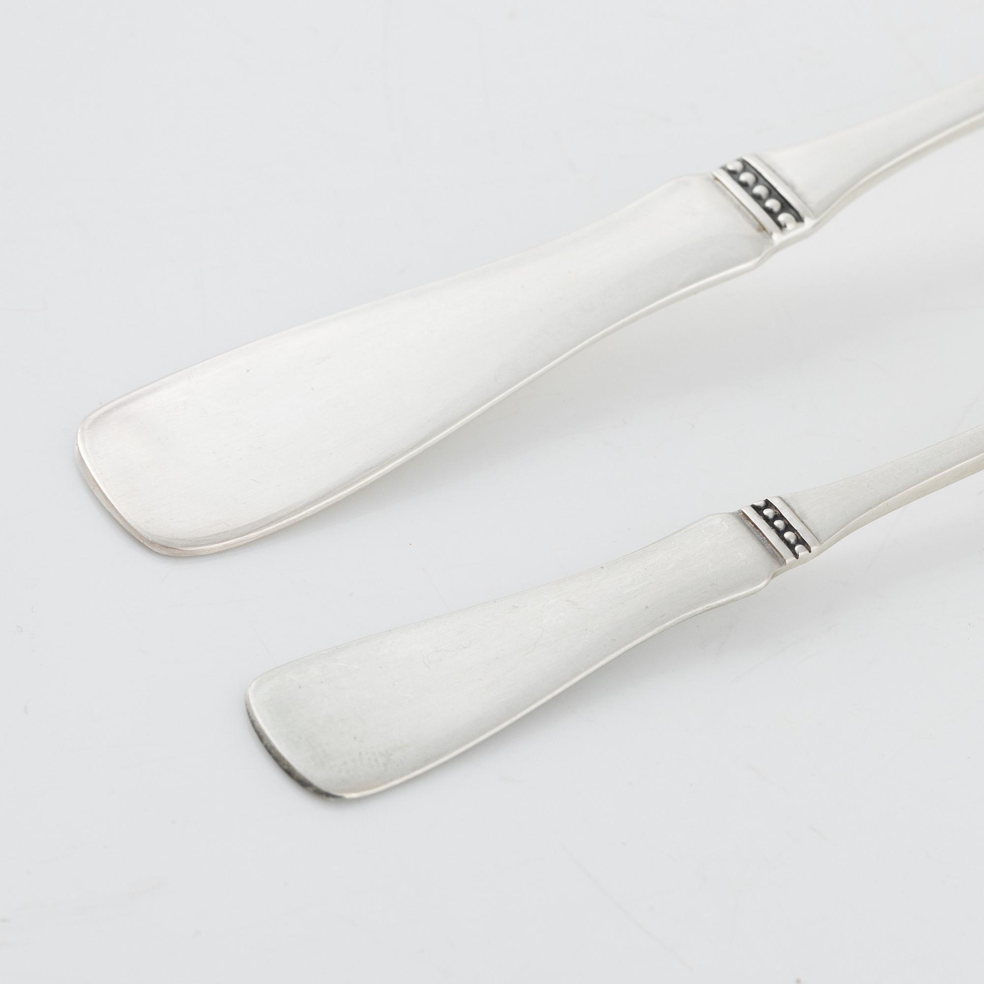 Skedar, 24 st, silver, modell Uppsala, GAB, Lidköping/Uppsala, 1962-76.