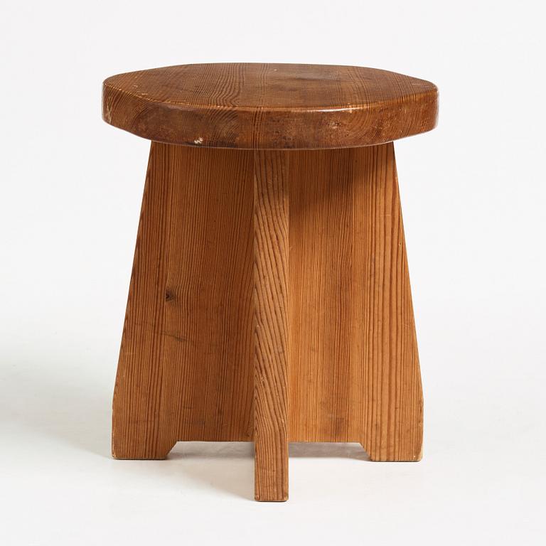 David Rosén, a stained pine "Berga" stool, Nordiska Kompaniet, Sweden 1940's.