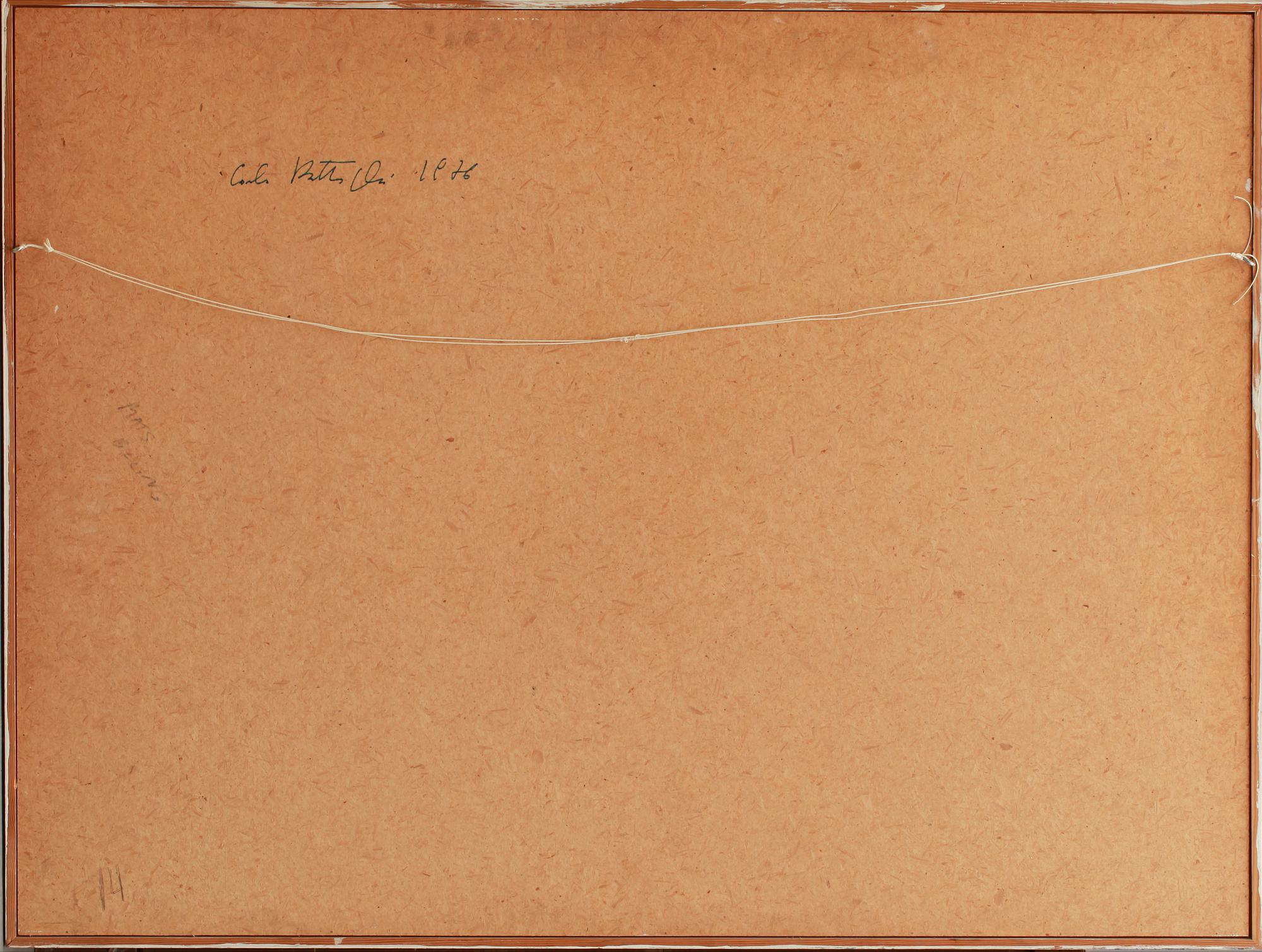 CARLO BATTAGLIA, blandteknik på papper, a tergo sign och och dat 1976.