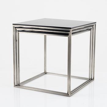 Poul Kjaerholm, a three-piece 'PK-71' nesting table, Fritz Hansen, Denmark, 2016.