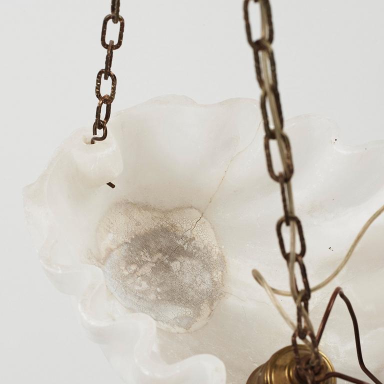 Carl Milles, a Swedish Grace alabaster hanging lamp.