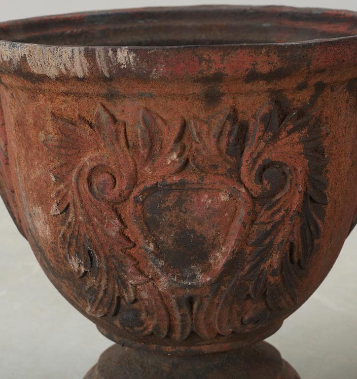 YTTERFODER, ett par, Svartmålat gjutjärn, Barockstil, Vattholma bruk, 1800-tal.