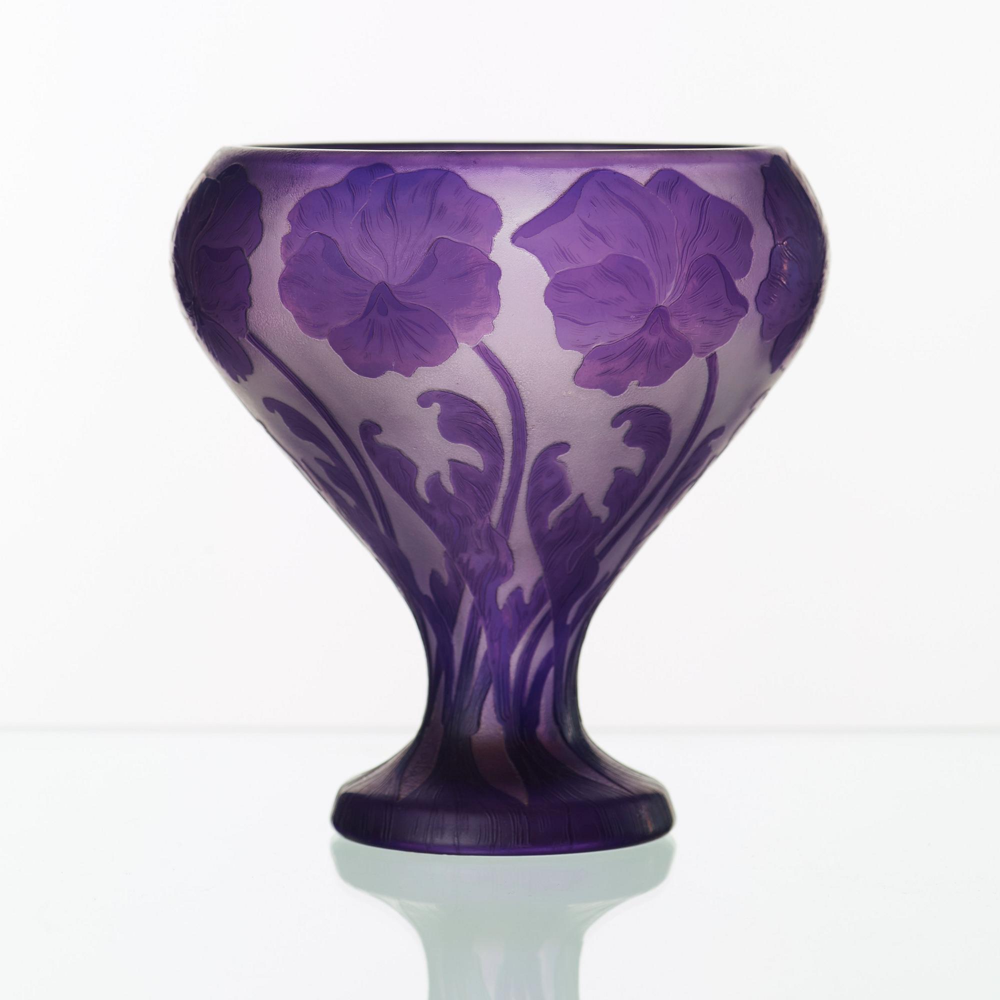 Karl Lindeberg, an Art Nouveau cameo glass vase, Kosta.