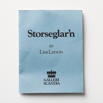 Lisa Larson, sculpture, bronze, "Storseglar'n", Scandia Present, ca. 1978, ed. 181/999, with original box and folder.