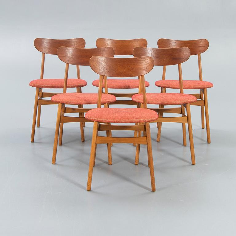 Chairs, 6 pcs, 1960s, Denmark.