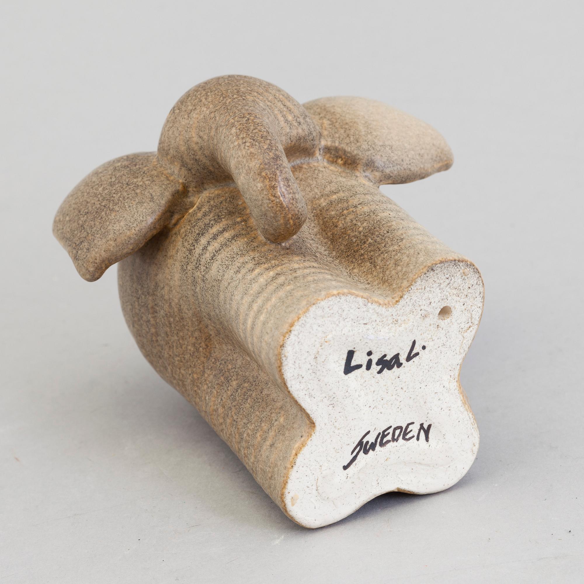 LISA LARSON, figurin "Elefant", stengods, Gustavsberg.