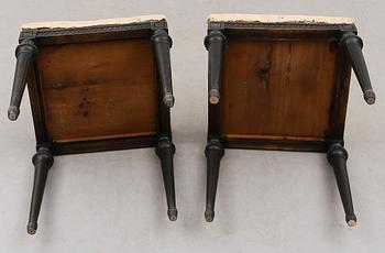 TABURETTER, 1 par, gustaviansk stil, 1900-talets första hälft.