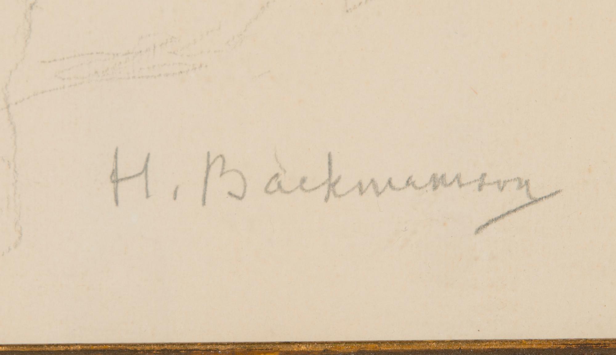 Hugo Backmansson, akvarell, signerad.