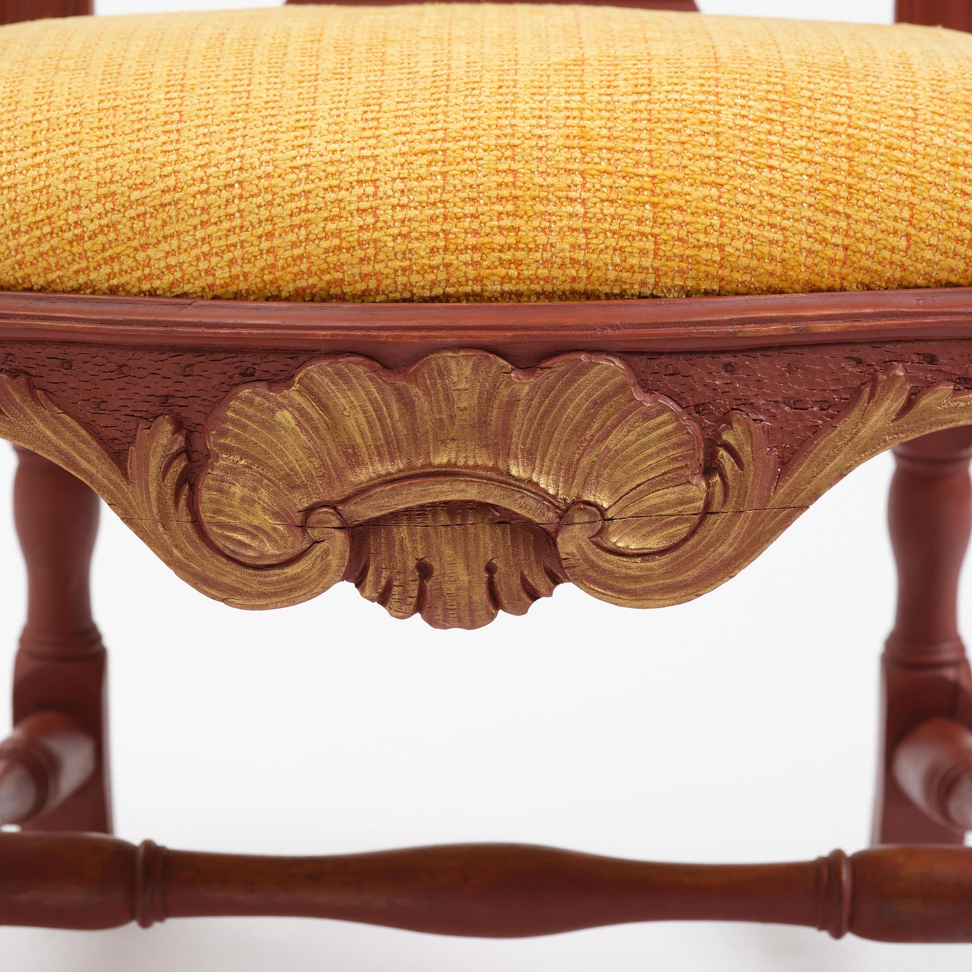 A Swedish rococo armchair, Stockholm, later part 18th century.