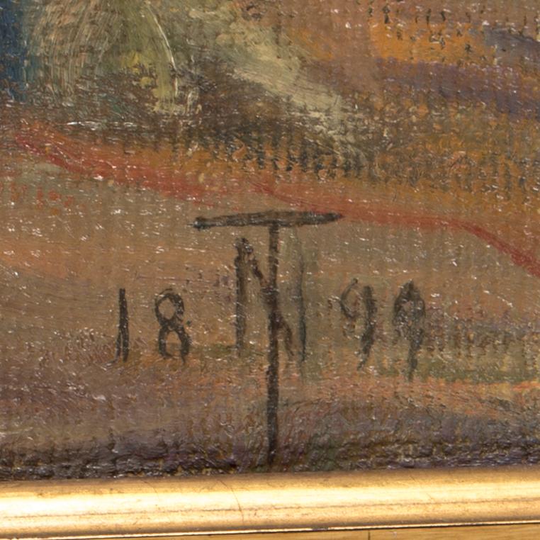 Thorvald Niss, oil on canvas, monogram signature 1899.