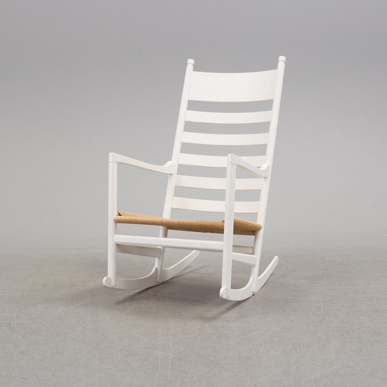 A 'CH-45' rocking chair by Hans J Wegner, Carl Hansen, Odense, Denmark.