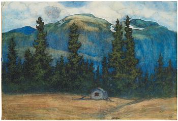 537. Helmer Osslund, From Lofsdalen, scene from Härjedalen in the north of Sweden.