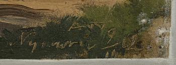 ALFRED WAHLBERG, olja på pannå. monogramsignerad och daterad -02.