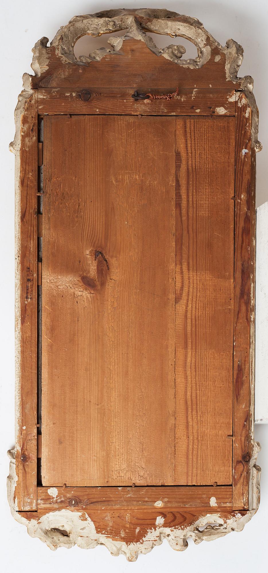 A Swedish Rococo two-light girandole mirror, 1700's.