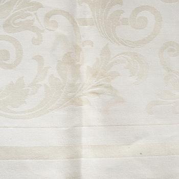 Two linnen table cloths and ten linnen napkins, Sweden, late 19th century.