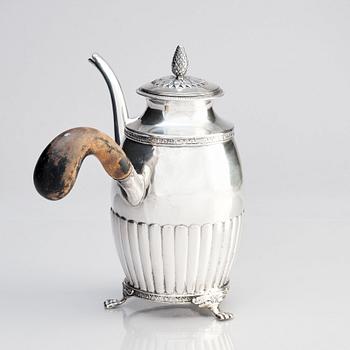 Carl Magnus Ryberg, kaffekanna, silver, Stockholm 1828.