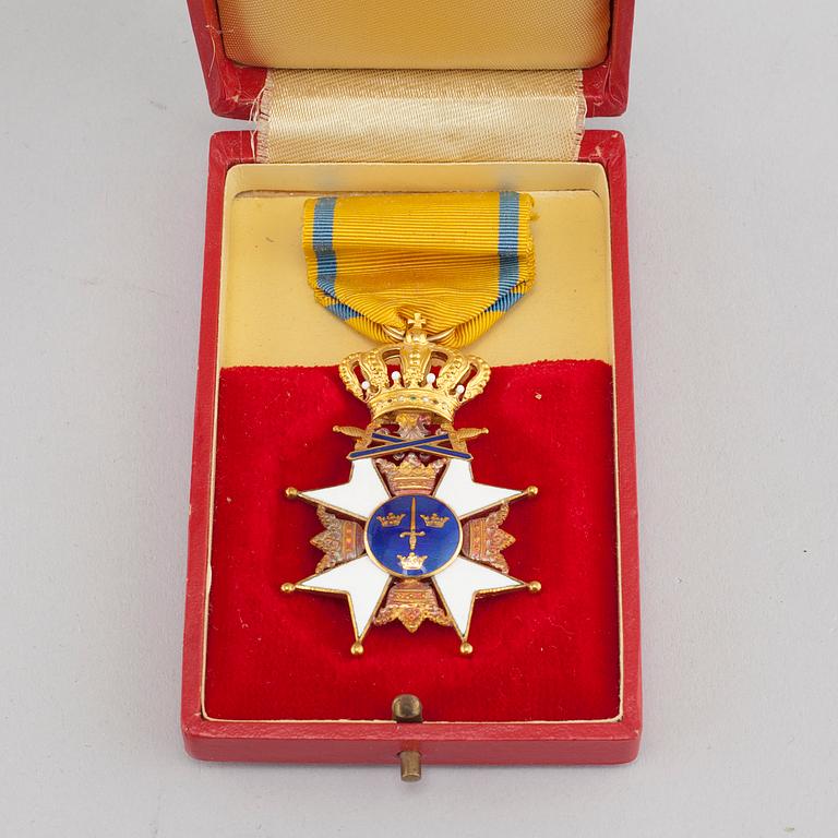 A sign for the royal order of the sword, gold and enamel, Stockholm, 1963.