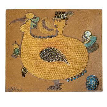 Stig Lindberg, Wall plaque, “Tallyhoo”, Gustavsberg.