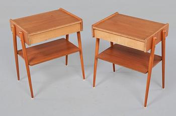 SÄNGBORD, ett par, AB Carlström & Co Möbelfabrik, 1900-talets andra hälft.