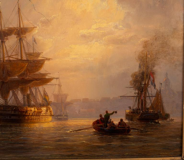 Johan Christian Berger, Skruflinieskeppet Stockholm vid Skeppsholmen, Stockholm.