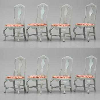 A set of ten Swedish Rococo chairs (8+2).