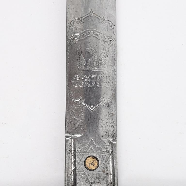 A Scottish infantry officer's sword with cross hilt and field scabbard, by Henry Wilkinson, London.