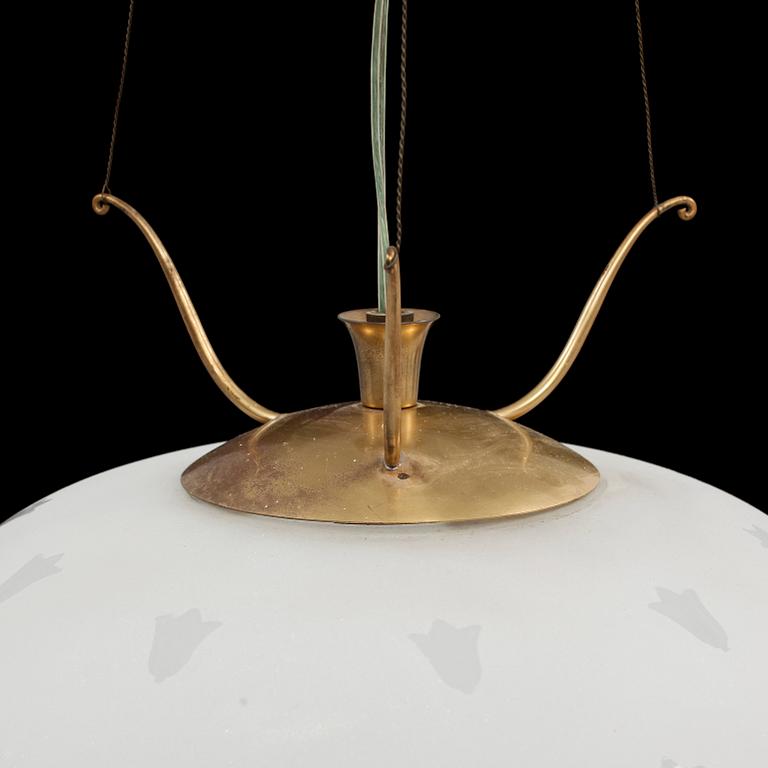 TAKLAMPA, möjligen Orrefors, omkring 1900-talets mitt. Höjd 54 cm.