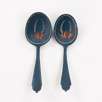 two swedish wooden spoons from the 19th century.