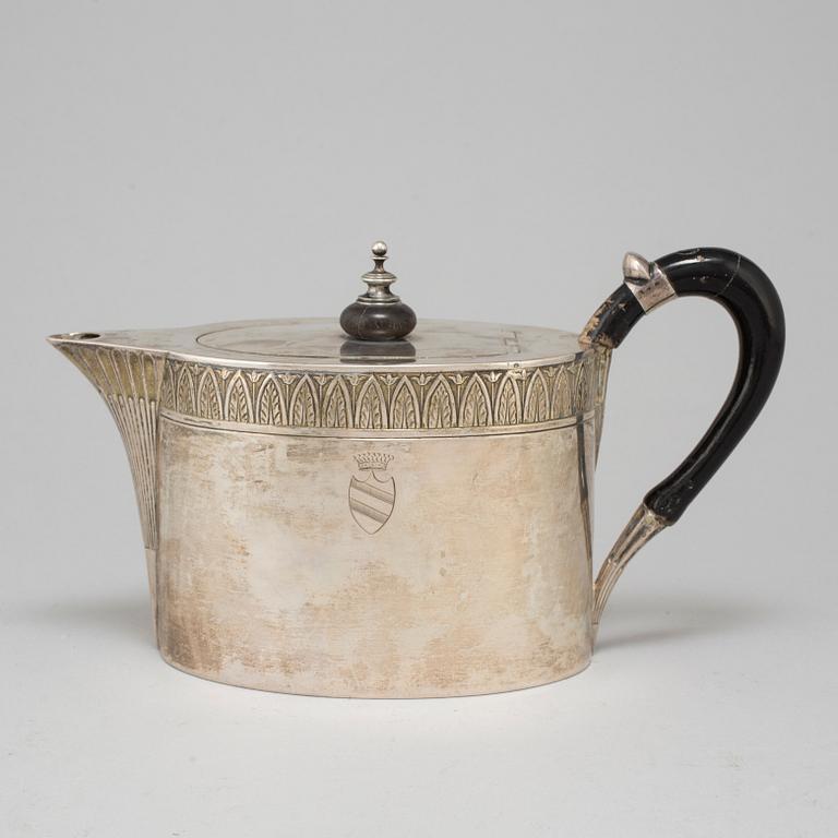 A 19th century silver tea pot, Dresden, Germany, 19th Century.