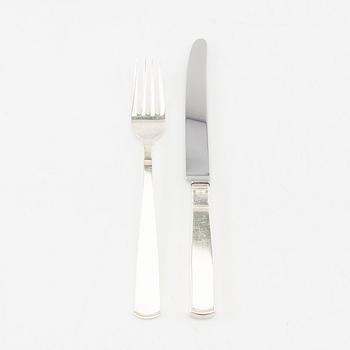 Jacob Ängman, 88-piece cutlery set, silver, "Rosenholm", GAB, Eskilstuna, 1950s/70s.