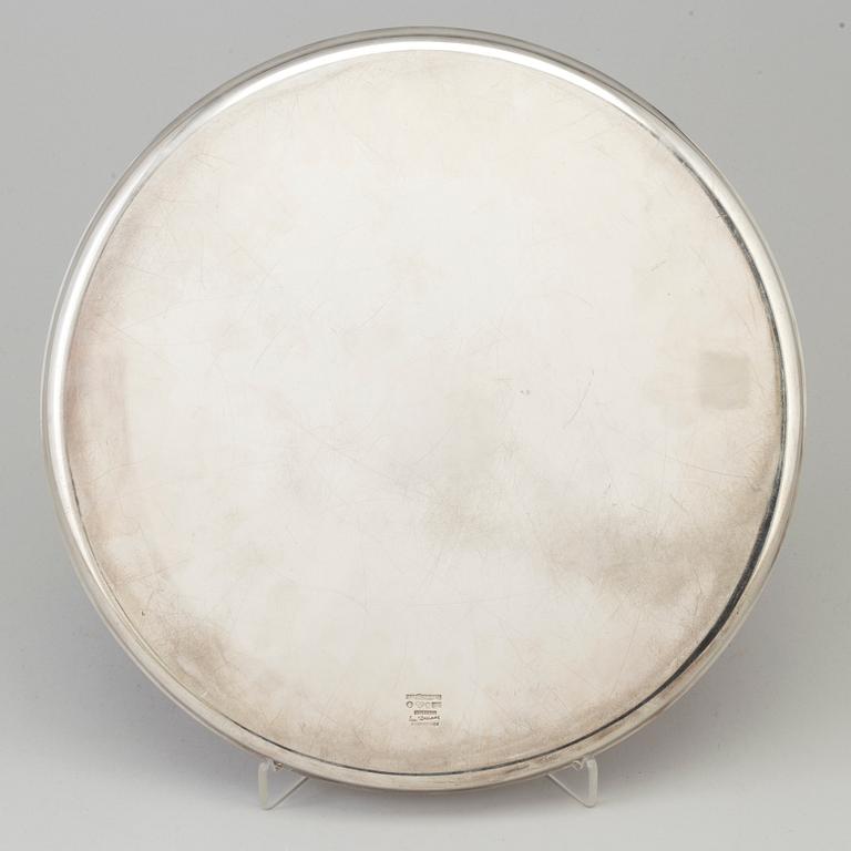 ÅKE STRÖMDAHL, a sterling silver tray from Hugo Strömdahl AB, Stockholm, 1954.