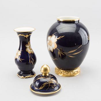 VAS OCH URNA med LOCK, porslin, Rosenthal. 1900-tal.