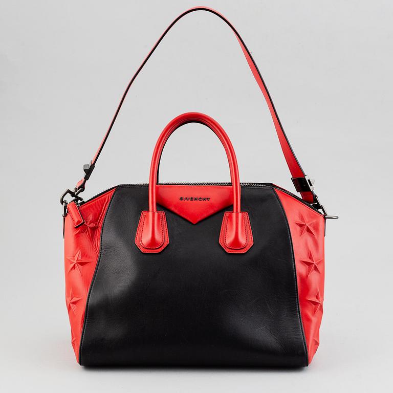 Givenchy, a black and red leather 'Antigona' handbag.