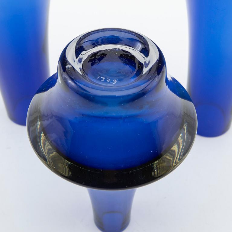 Tamara Aladin, vaser, 3 st, glas, Riihimäen Lasi, 1960/70-tal.