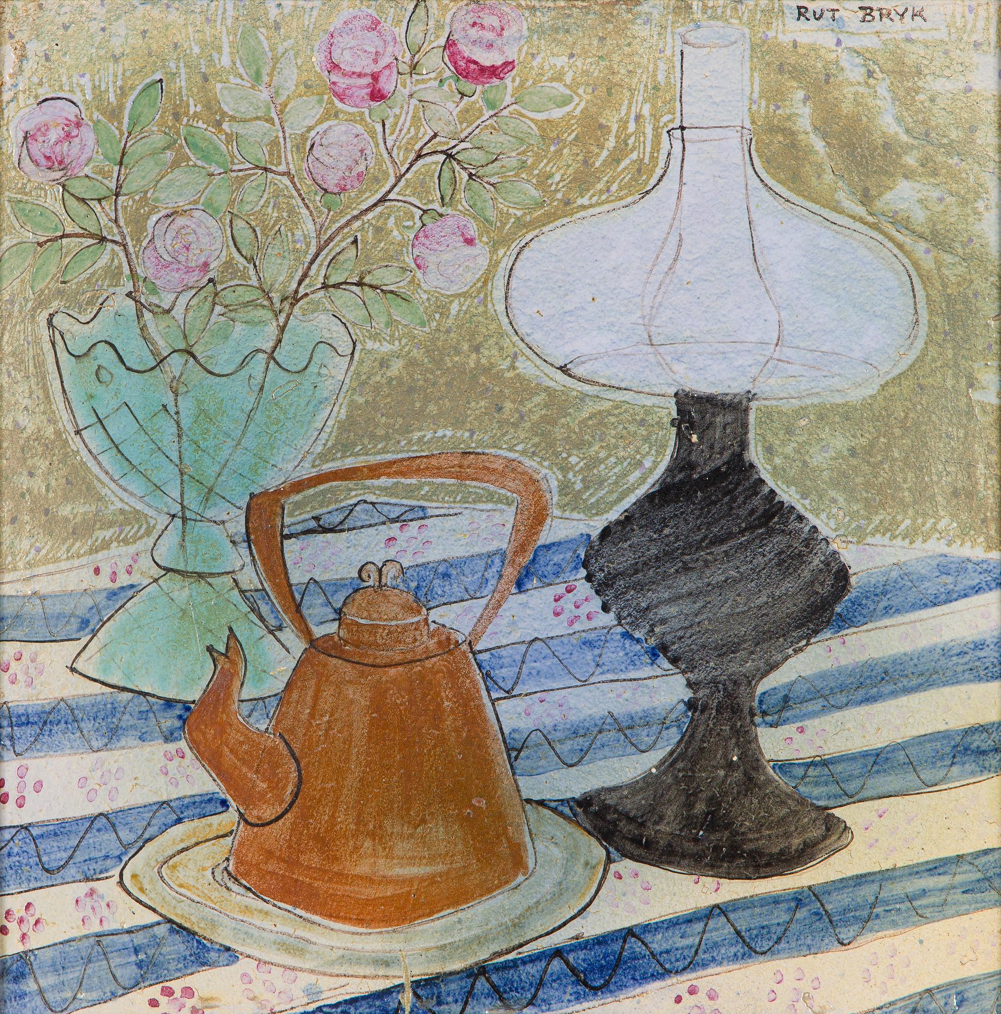 Rut Bryk, A stoneware relief, signed Rut Bryk.