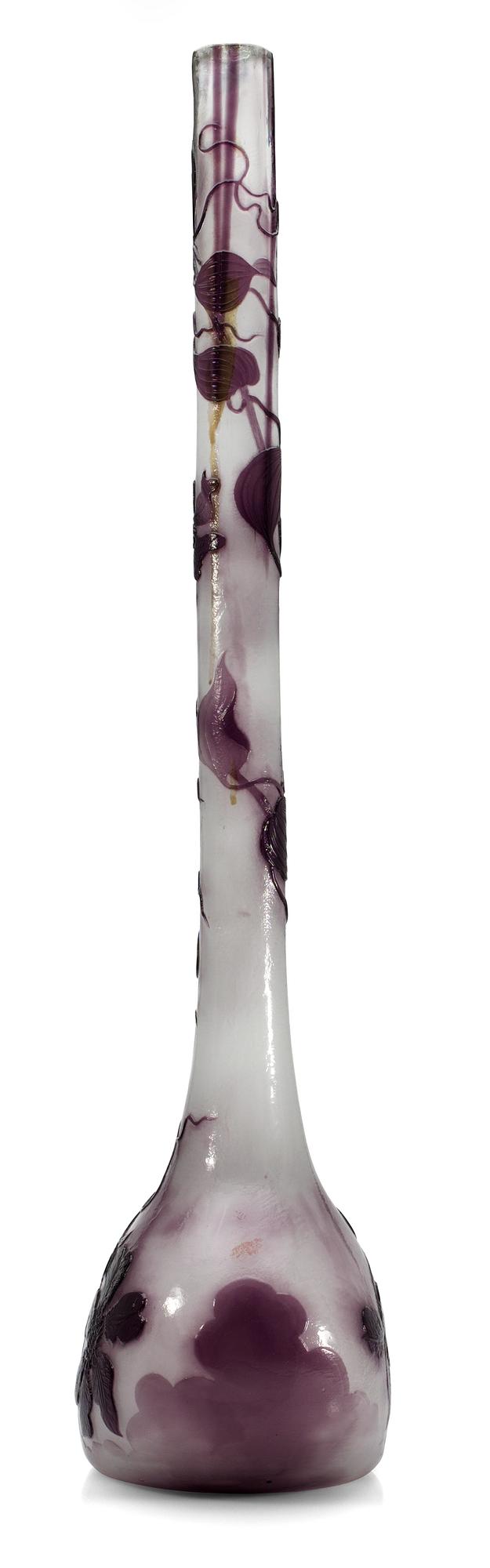 An Emile Gallé Art Nouveau cameo glass vase, Nancy, France.