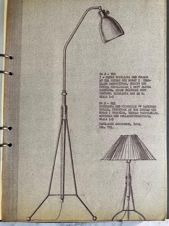 Hans-Agne Jakobsson, a rare floor lamp, model "S-910", Hans Agne Jakobsson AB, Åhus 1950s.