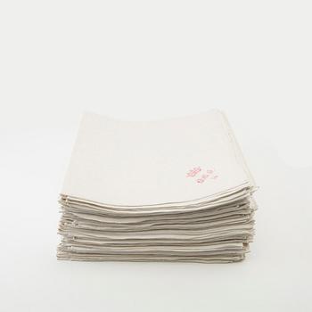 Napkins, 35 pcs, first half of the 20th century, damask, approx. 78x75 cm.
