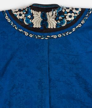 A Chinese embroidered silk robe, 1920's.