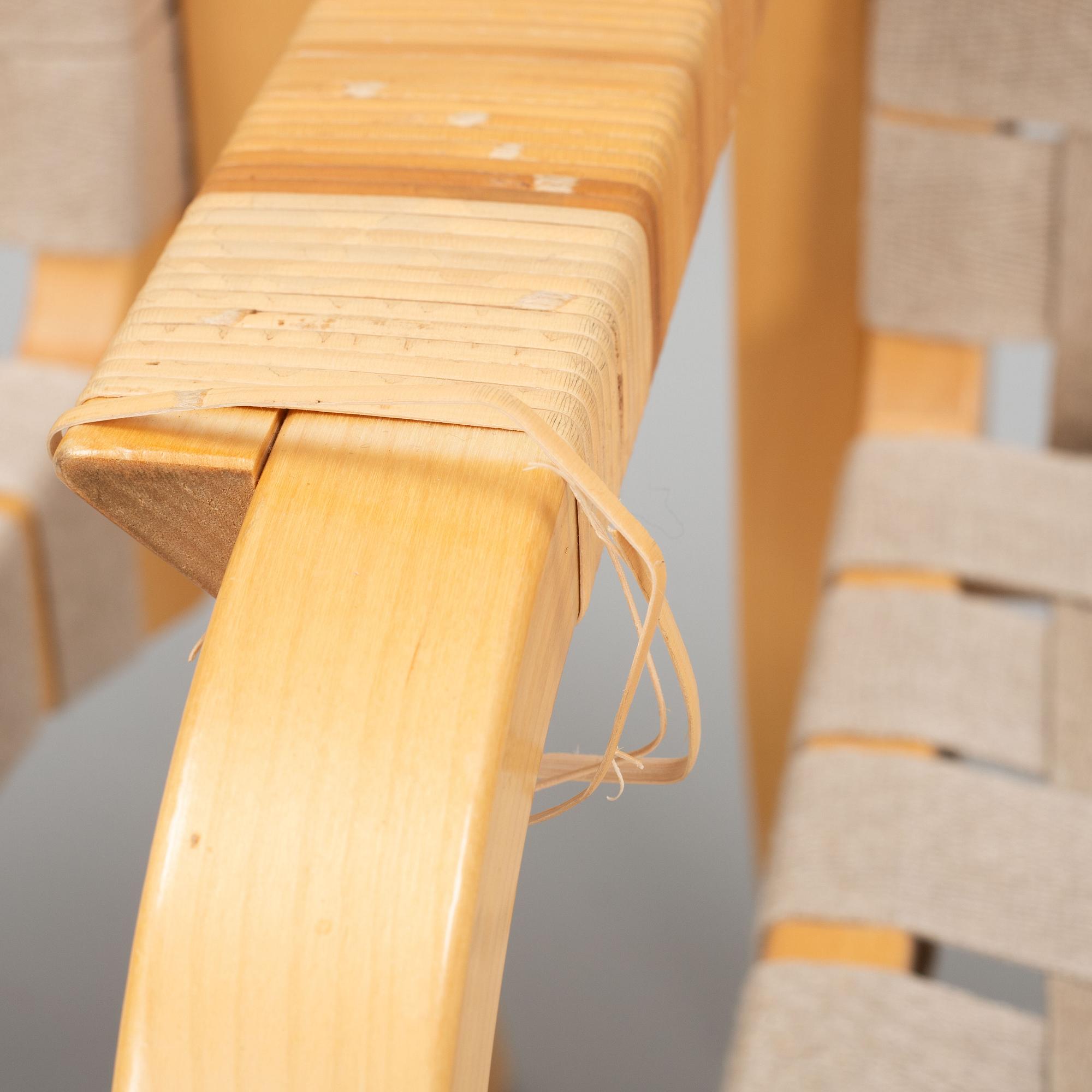 Alvar Aalto, armchairs, four pieces, model 45, Artek, second half of the 20th century.