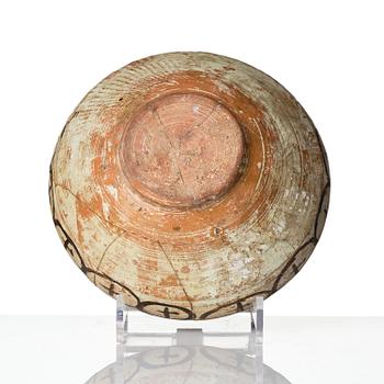 Skål, lergods, Nishapur, nordöstra Persien, 900-1000-tal.