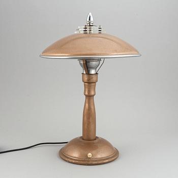 An aluminium table light, 20th Century.