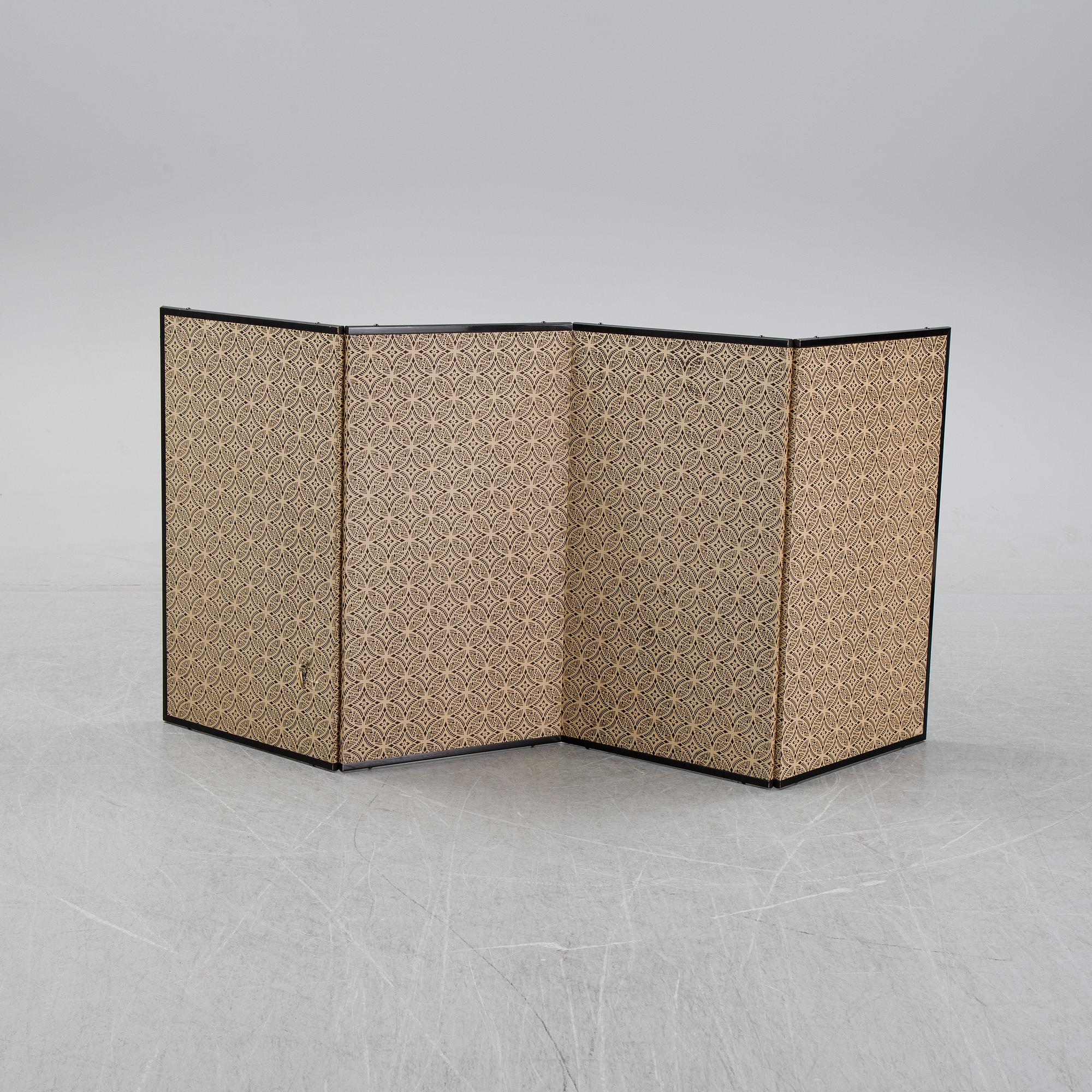 A four panel Japanese folding screen, 'Byobu', mid 20th century.