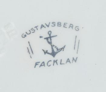 SERVISDELAR, 75 delar, benporslin, "Facklan", Wilhelm Kåge, Gustavsberg, 1930-tal.