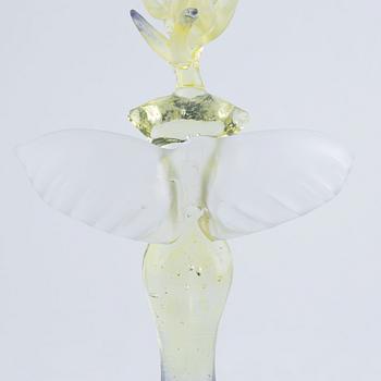 Kjell Engman, a 'Maidenhood Yellow' glass sculpture, signed, limited edition of 100, Kosta Boda.